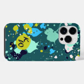 Coque Pour Pour iPhone 14 Pro Max Initiales Cool Green Paint Splatter (Verso Horizontal)