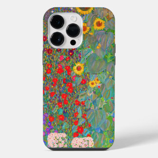 Coque Pour Pour iPhone 14 Pro Max Jardin agricole de Gustav Klimt avec tournesols