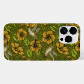 Coque Pour Pour iPhone 14 Pro Max Jardin tropical nocturne jaune et vert (Verso Horizontal)