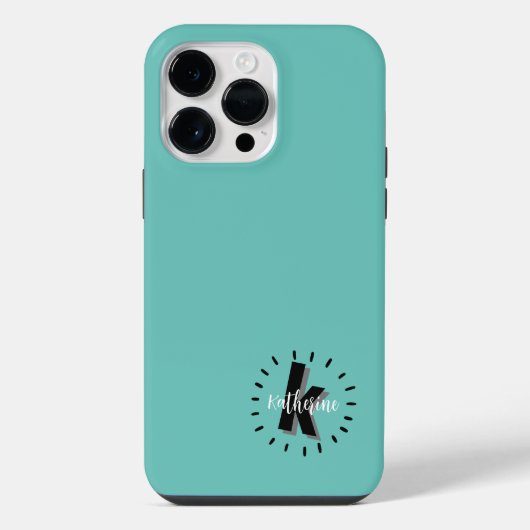 Coque Pour Pour iPhone 14 Pro Max Joli Monogramme Initial Nom Simple (Verso)