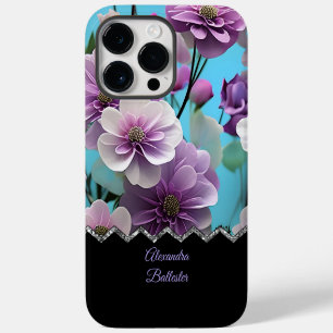 Coque Pour Pour iPhone 14 Pro Max Jolies fleurs rose violet lilas bleu