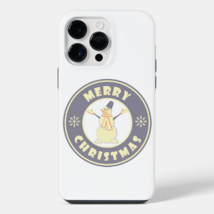 Coque Pour Pour iPhone 14 Pro Max Joyeux Noël bonhomme de neige célèbre style de caf