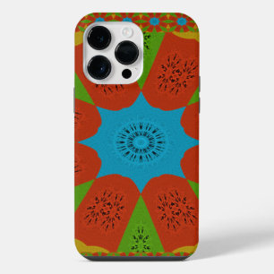 Coque Pour Pour iPhone 14 Pro Max Kaleidoscope Bloom Une couleur d'impression africa