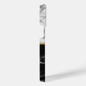 Coque Pour Pour iPhone 14 Pro Max Lettre personnalisée Monogramme noir marbre blanc (Côté droit)