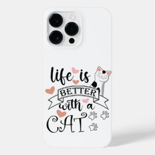 Coque Pour Pour iPhone 14 Pro Max Life is Better With a Cat quote slogan
