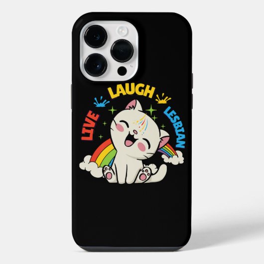 Coque Pour Pour iPhone 14 Pro Max Live Lauder Drapeau Lesbien Rainbow Pride Mois Ki (Verso)