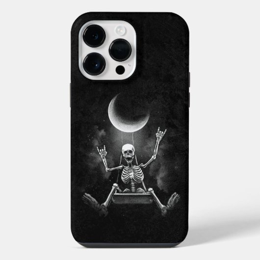 Coque Pour Pour iPhone 14 Pro Max Lune à squelette (Verso)