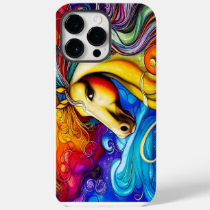 Coque Pour Pour iPhone 14 Pro Max Magnifique Portrait de Cheval à l'Arc-en-Ciel