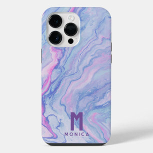 Coque Pour Pour iPhone 14 Pro Max Marbre Liquide Rose Violet Personnalisé Peinture M