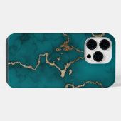 Coque Pour Pour iPhone 14 Pro Max Marbre Moderne Vert Doré (Verso Horizontal)