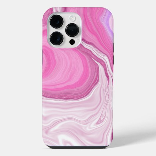 Coque Pour Pour iPhone 14 Pro Max Marbre rose et blanc Faux (Verso)