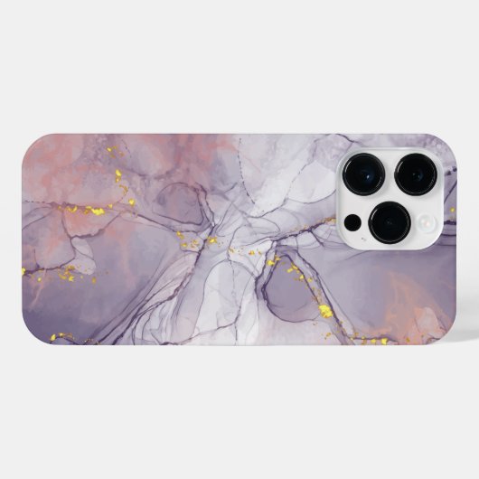 Coque Pour Pour iPhone 14 Pro Max Marbre violet et or (Verso Horizontal)