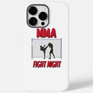 Coque Pour Pour iPhone 14 Pro Max MMA Fight Night texte et silhouette de deux combat