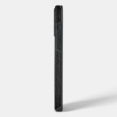 Coque Pour Pour iPhone 14 Pro Max Moderne élégant monogramme initial bois noir (Côté gauche)