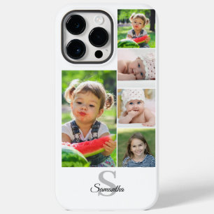 Coque Pour Pour iPhone 14 Pro Max Monogramme 5 Photo Collage Nom iPhone / coque ipad