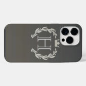 Coque Pour Pour iPhone 14 Pro Max Monogramme de couronne de laurier (Verso Horizontal)