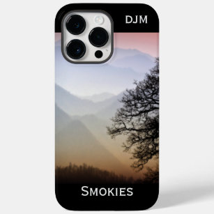 Coque Pour Pour iPhone 14 Pro Max Monogramme de la promenade Smoky Mountain Sunset B