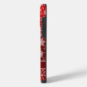 Coque Pour Pour iPhone 14 Pro Max Monogramme de Noël Flocons de Neige Rouge Blanc (Côté gauche)