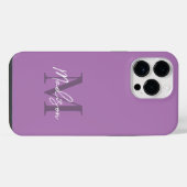 Coque Pour Pour iPhone 14 Pro Max Monogramme élégant moderne lavande violet écriture (Verso Horizontal)