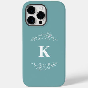 Coque Pour Pour iPhone 14 Pro Max monogramme floral blanc iPhone / coque ipad