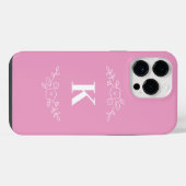 Coque Pour Pour iPhone 14 Pro Max monogramme floral blanc iPhone / coque ipad (Verso Horizontal)