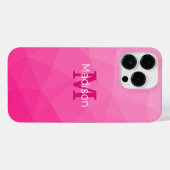 Coque Pour Pour iPhone 14 Pro Max Monogramme Motif à maillage géométrique rose chaud (Verso Horizontal)