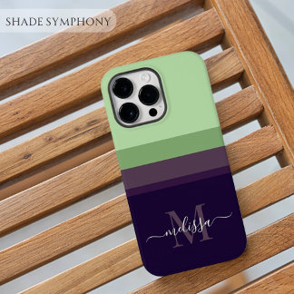 Coque Pour Pour iPhone 14 Pro Max Monogramme personnalisable avec bloc de couleur Ba
