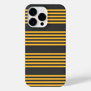 Coque Pour Pour iPhone 14 Pro Max Motif à cinq bandes Sunny jaune et charbon de bois