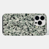 Coque Pour Pour iPhone 14 Pro Max Motif abstrait en terrazzo vert moderne (Verso Horizontal)