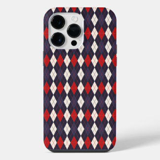 Coque Pour Pour iPhone 14 Pro Max Motif argyle violet profond rouge
