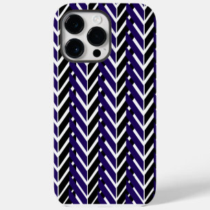 Coque Pour Pour iPhone 14 Pro Max Motif Chevron Moderne Bleu Blanc
