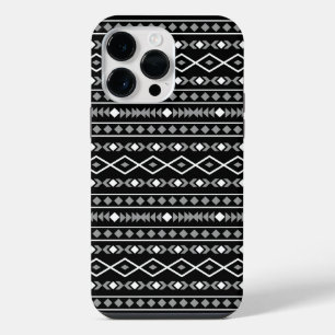 Coque Pour Pour iPhone 14 Pro Max Motif de formes aztèques blanc gris noir