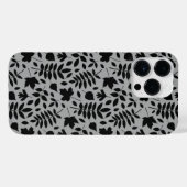 Coque Pour Pour iPhone 14 Pro Max Motif Feuille tombé noir sur gris (Verso Horizontal)
