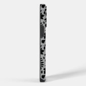 Coque Pour Pour iPhone 14 Pro Max Motif Feuille tombé noir sur gris (Côté droit)