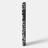 Coque Pour Pour iPhone 14 Pro Max Motif Feuille tombé noir sur gris (Côté gauche)