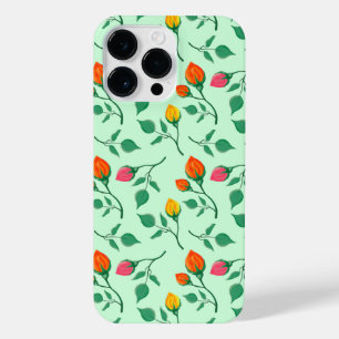 Coque Pour Pour iPhone 14 Pro Max Motif floral avec fleurs roses colorées