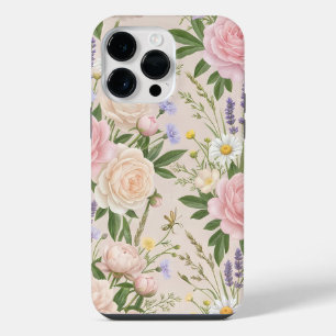 Coque Pour Pour iPhone 14 Pro Max Motif floral de jardin de roses aux teintes romant