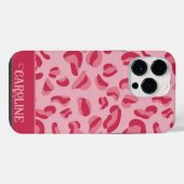 Coque Pour Pour iPhone 14 Pro Max Motif léopard rose (Verso Horizontal)