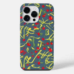 Coque Pour Pour iPhone 14 Pro Max motif noeud et cerise 