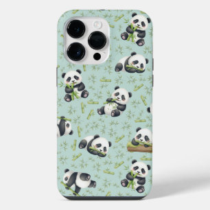 Coque Pour Pour iPhone 14 Pro Max Motif sans couture de Panda Mignon et de Bambou