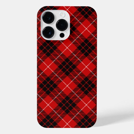 Coque Pour Pour iPhone 14 Pro Max Munro tartan rouge noir plaid (Verso)