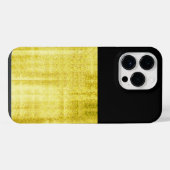 Coque Pour Pour iPhone 14 Pro Max Noir à panneau or (Verso Horizontal)