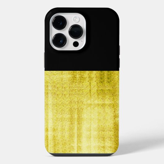 Coque Pour Pour iPhone 14 Pro Max Noir à panneau or (Verso)