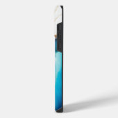 Coque Pour Pour iPhone 14 Pro Max Nom de script Marbre Bleu Aqua Or (Côté gauche)