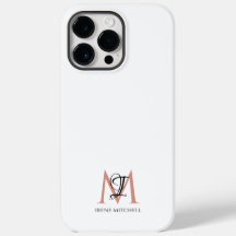 Nom minimaliste noir blanc Rose or Monogramme