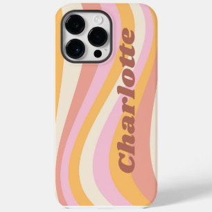 Coque Pour Pour iPhone 14 Pro Max Nom personnalisé vague rétro vintage féminin