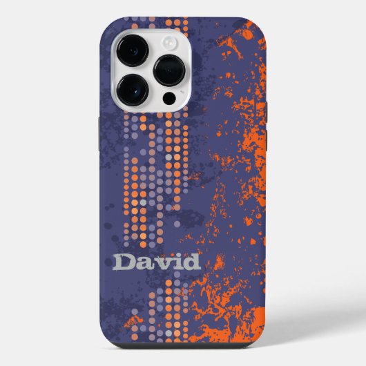 Coque Pour Pour iPhone 14 Pro Max nom style surf bleu orange (Verso)