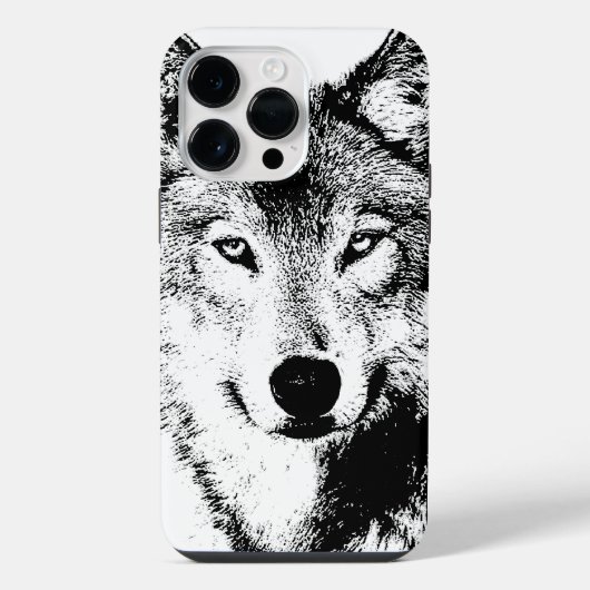 Coque Pour Pour iPhone 14 Pro Max Œuvre d'art de loup (Verso)