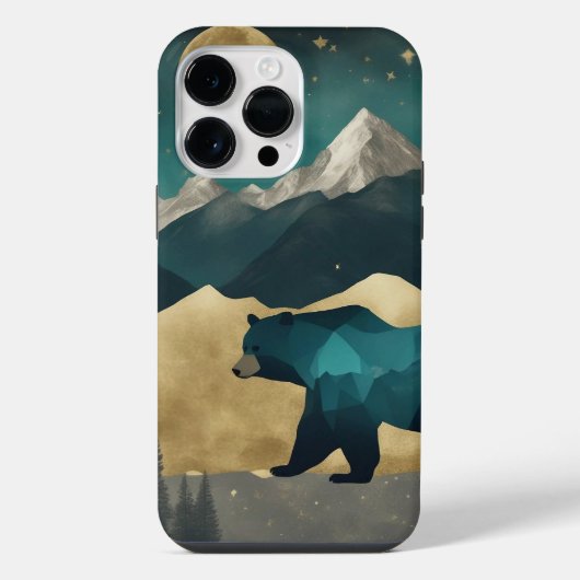 Coque Pour Pour iPhone 14 Pro Max Ours au clair de lune (Verso)