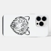 Coque Pour Pour iPhone 14 Pro Max Ours tribal noir et blanc (Verso Horizontal)